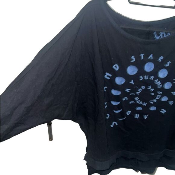 Chaser Sun Stars Moon Sky sweatshirt Scoop Neck High Low Size Small Cotton Blend - Picture 3 of 6